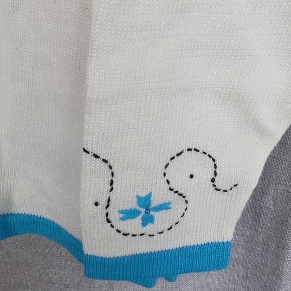 Terazzo White and Blue Snowman Cardigan sz 2X T25-62025246 - Picture 8 of 8